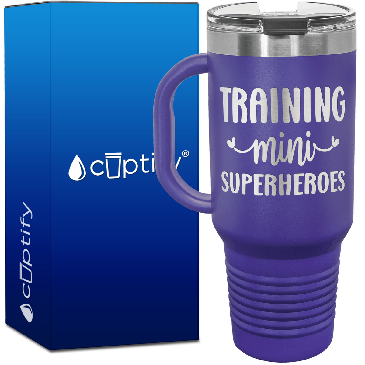 Training Mini Superheroes 40oz Teacher Travel Mug