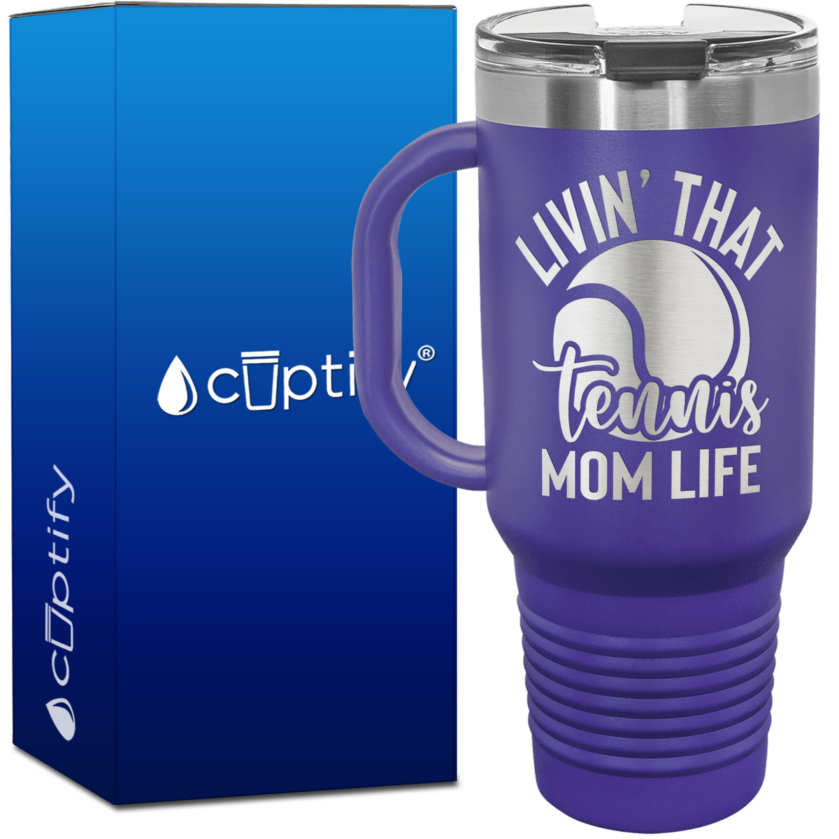 Livin' that Tennis Mom Life 40oz Tennis Travel Mug