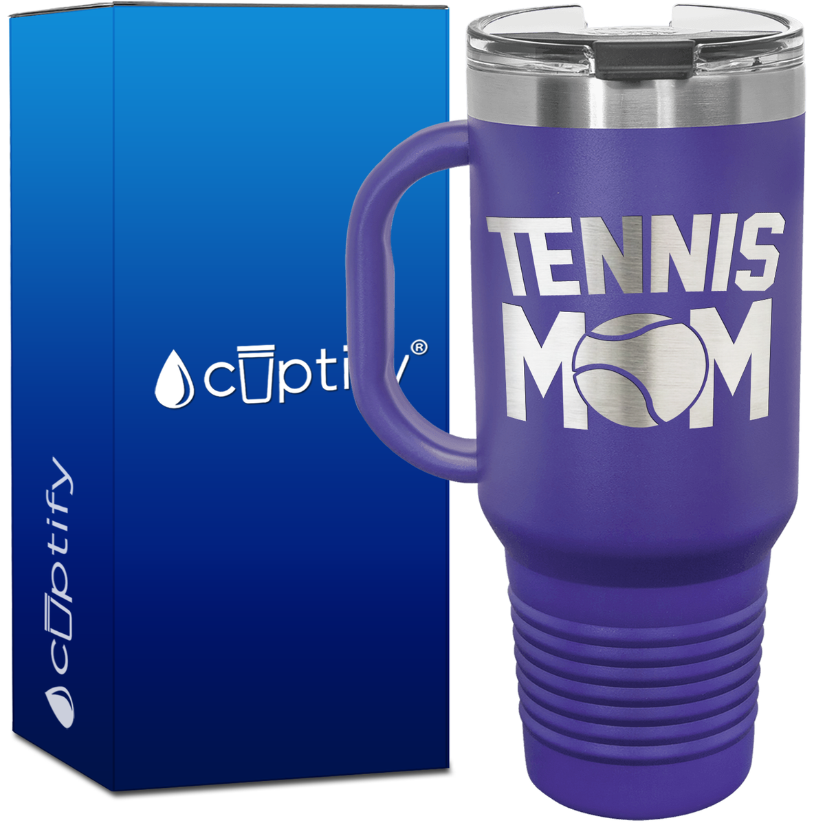 Tennis Mom with Ball 40oz Tennis Travel Mug