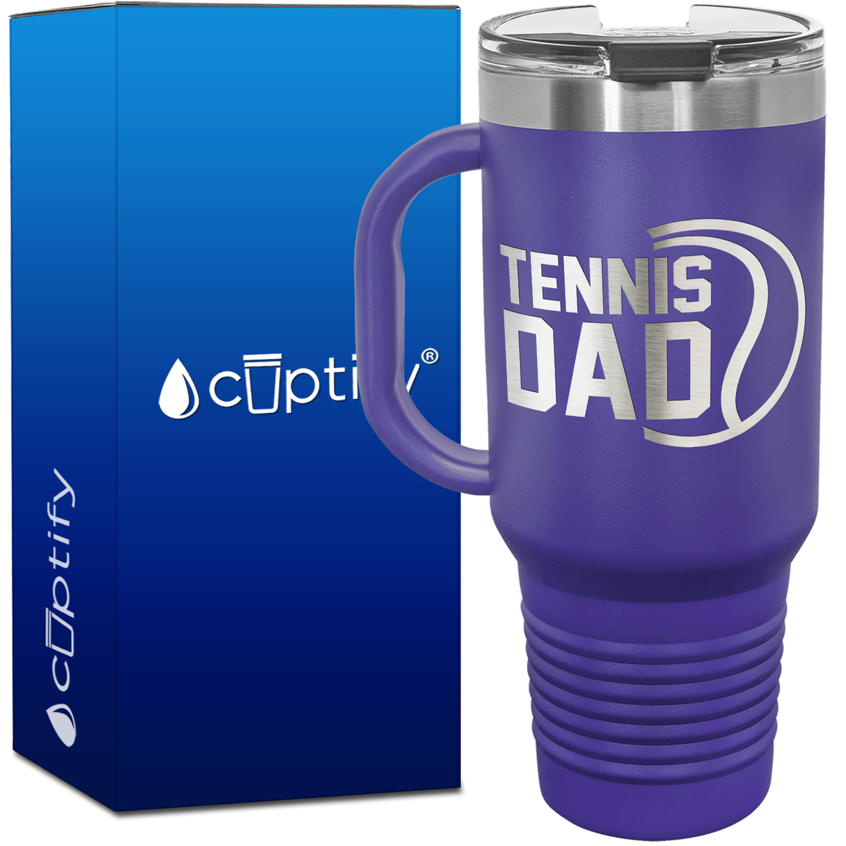 Tennis Dad with Ball 40oz Tennis Travel Mug