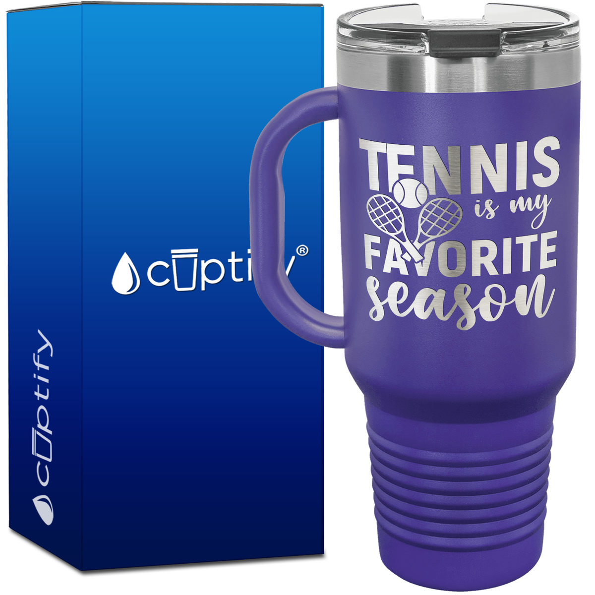 Tennis is My Favorite Season with Rackets 40oz Tennis Travel Mug
