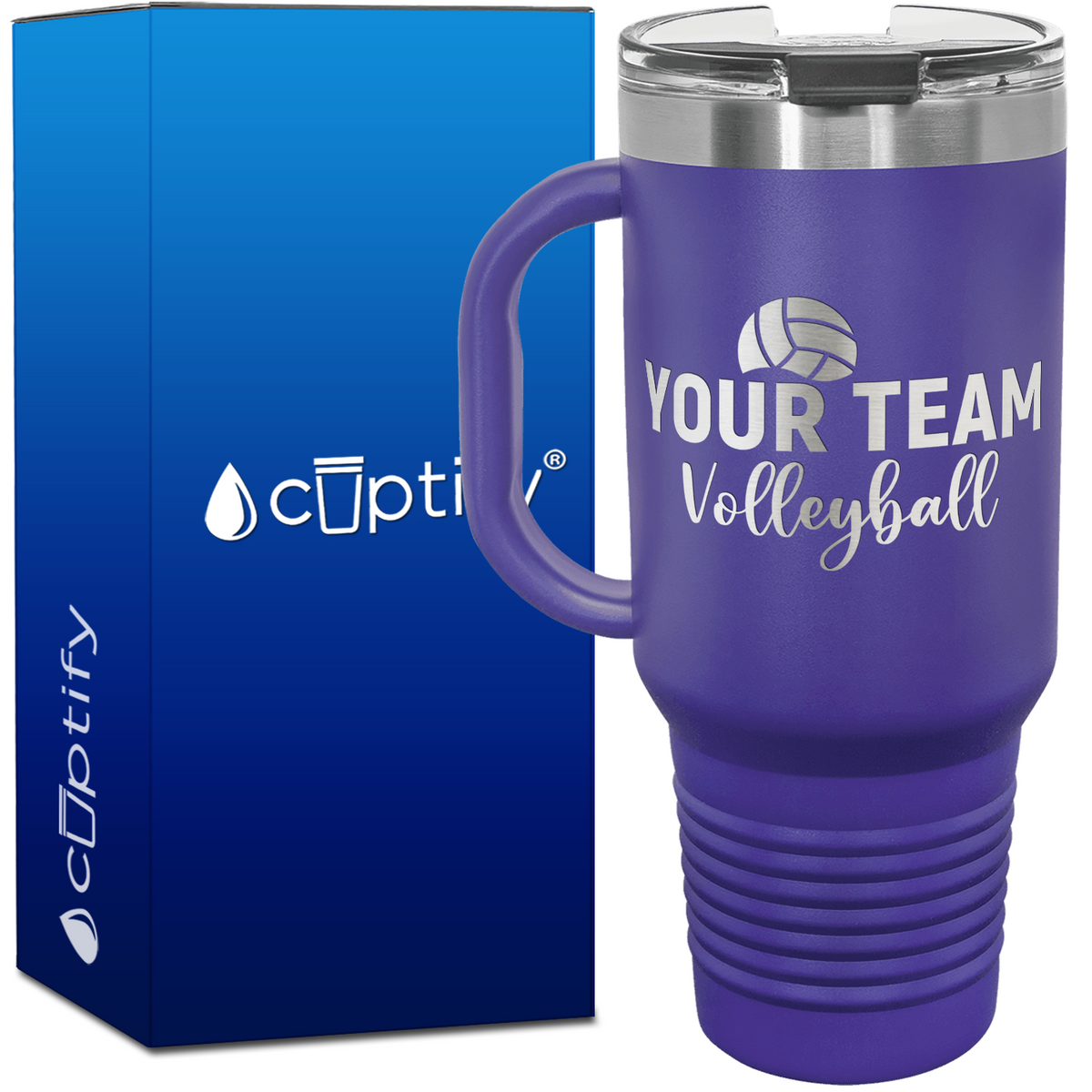 Personalized Team Name Volleyball 40oz Volleyball Travel Mug