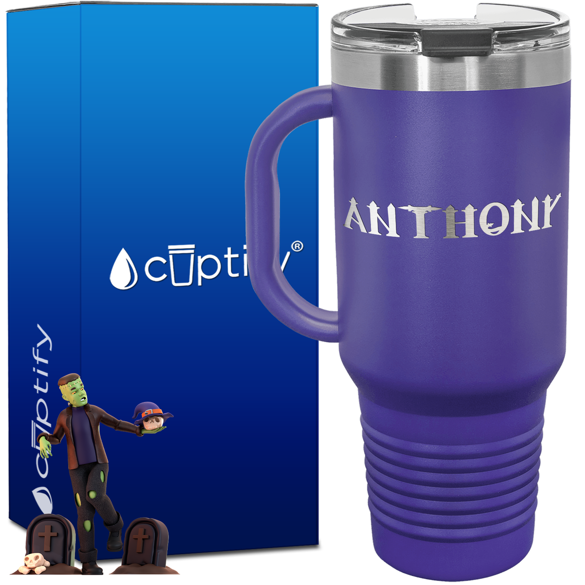Personalized Creepy Font Style 40oz Halloween Travel Mug