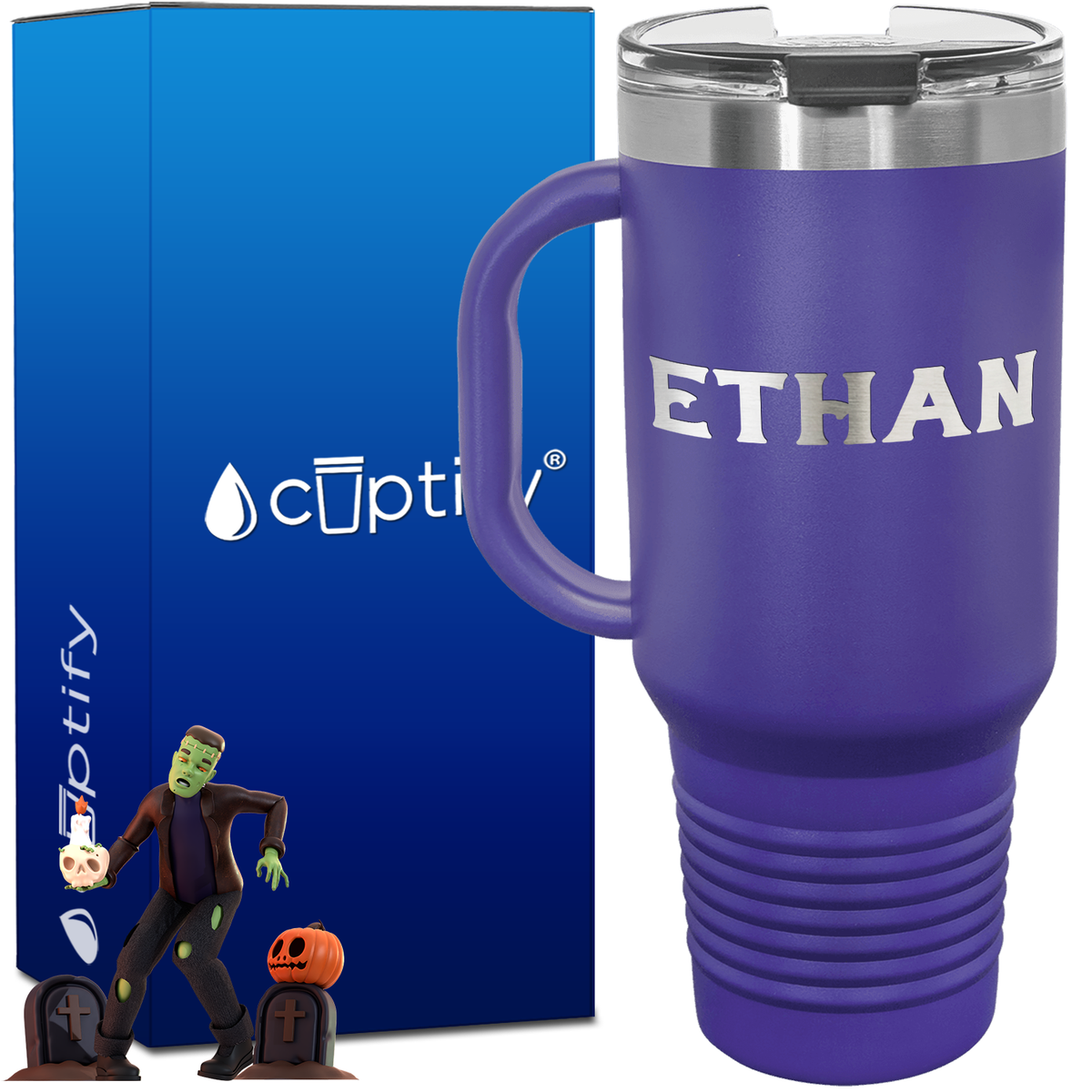 Personalized Grim Font Style 40oz Halloween Travel Mug