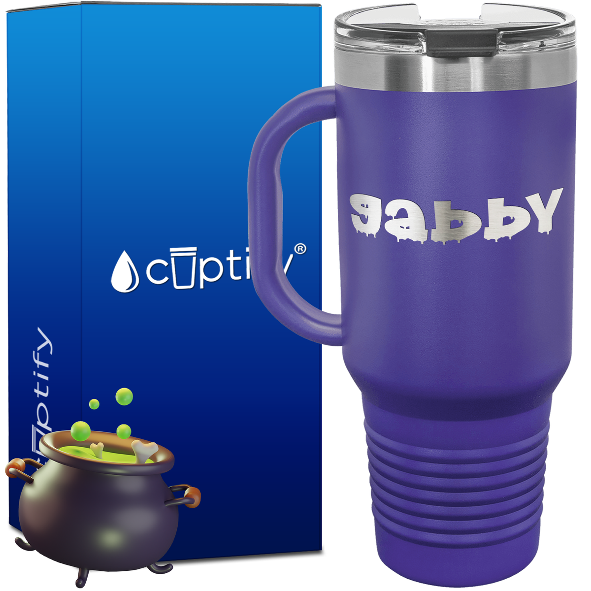 Personalized Haunted Font Style 40oz Halloween Travel Mug