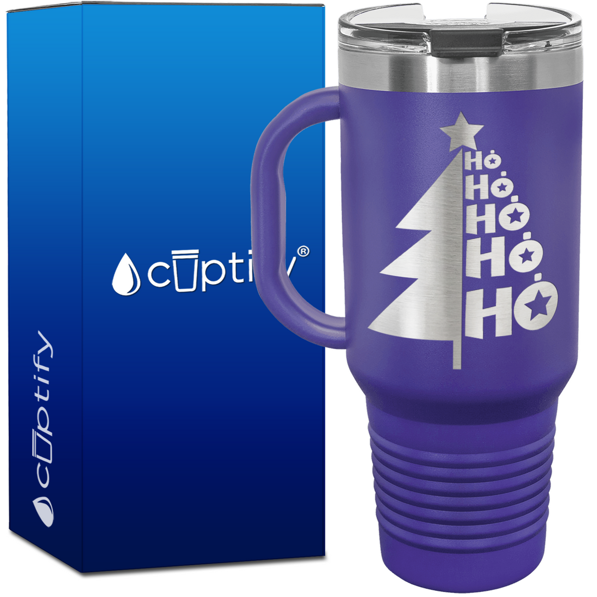 Ho Ho Ho Christmas Tree 40oz Travel Mug