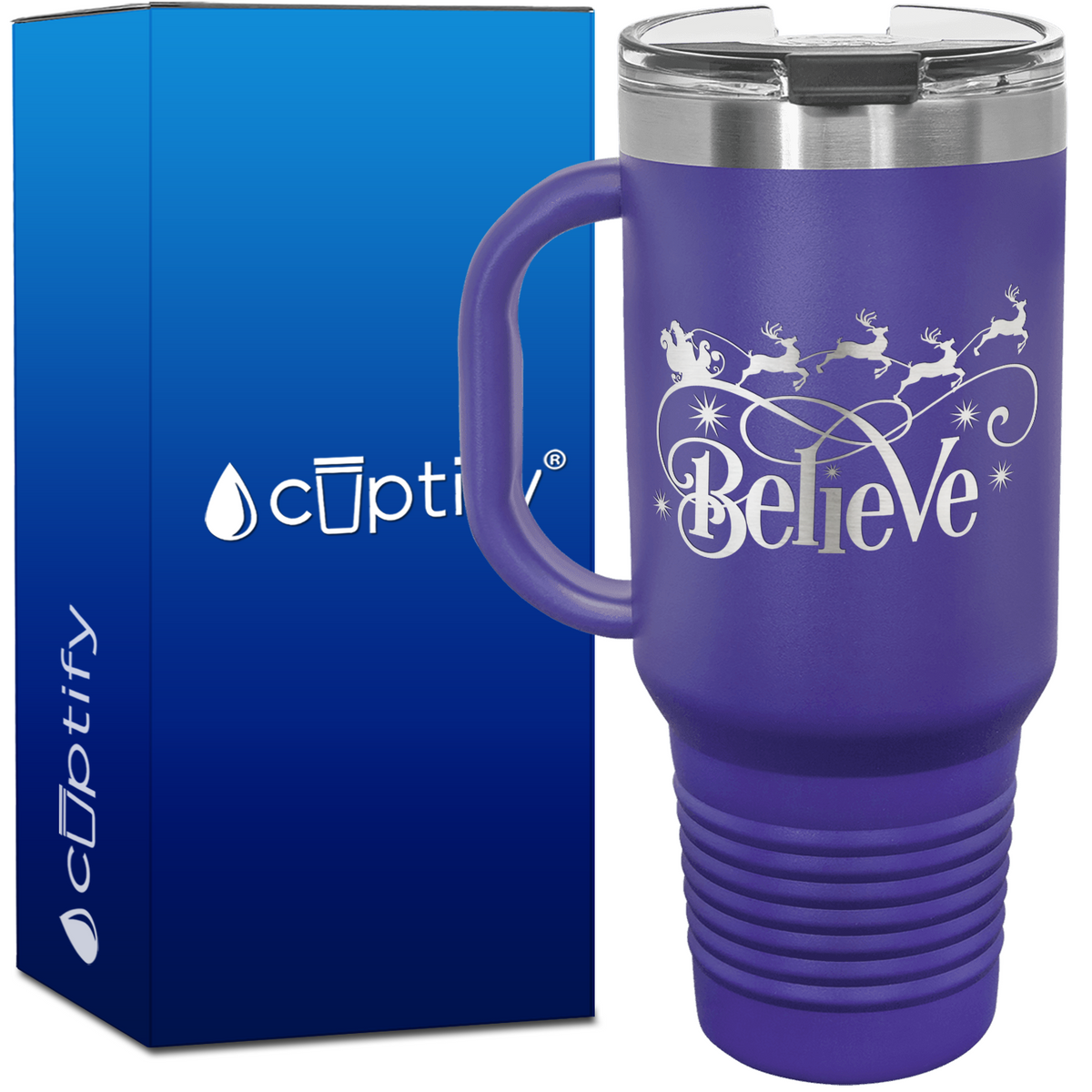 Believe in Stanta 40oz Christmas Travel Mug