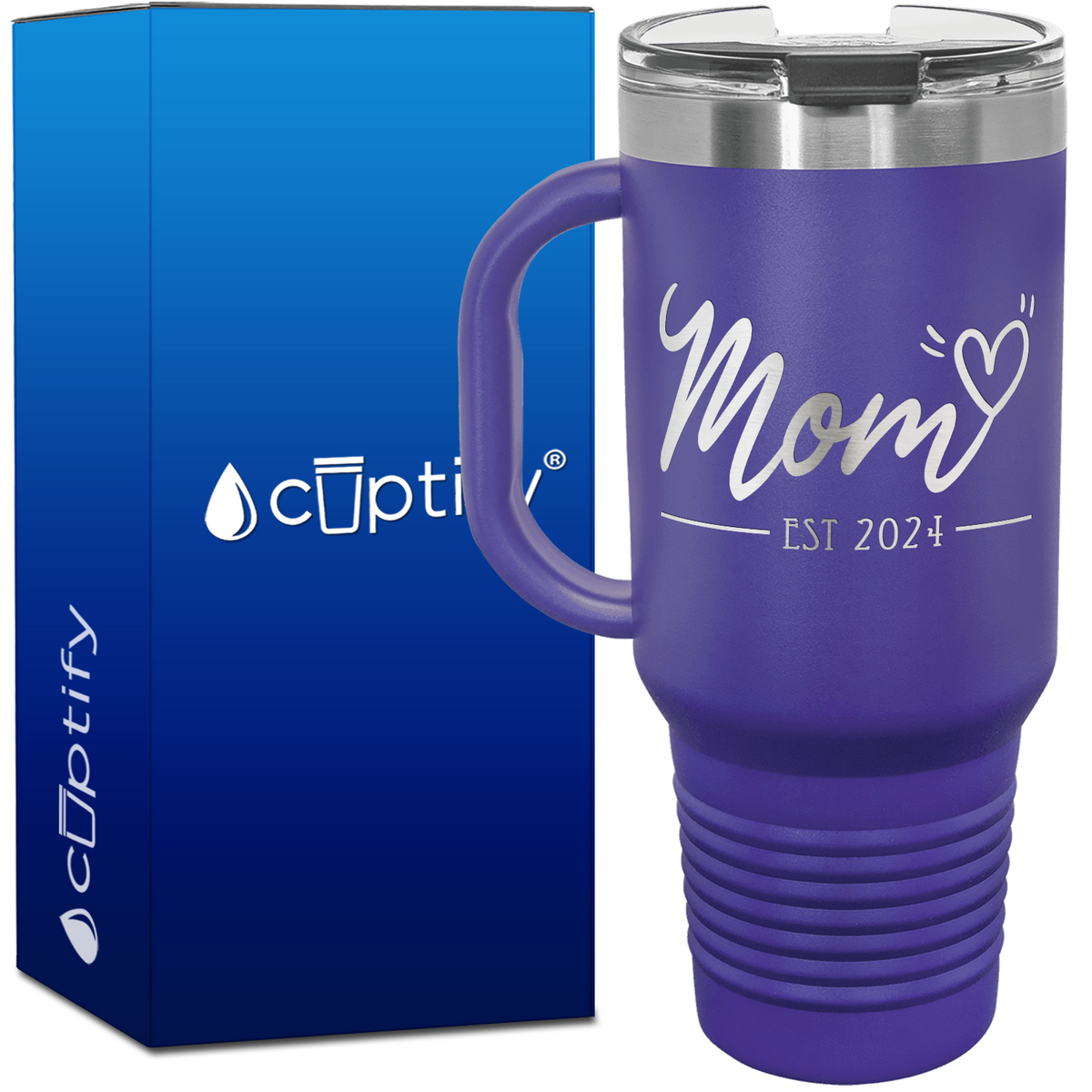 Mom Heart Established 40oz Mom Travel Mug