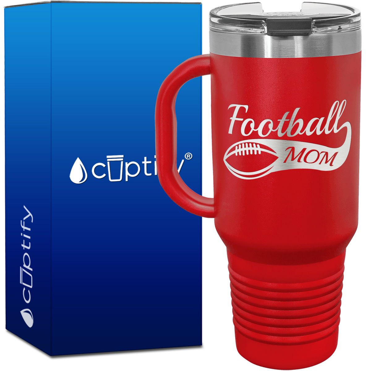Football Mom 40oz Mom Travel Mug