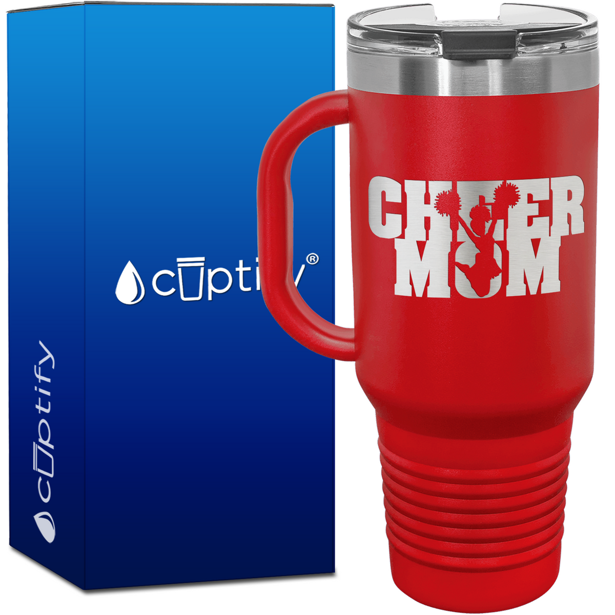 Cheer Mom with Cheerleader 40oz Mom Travel Mug