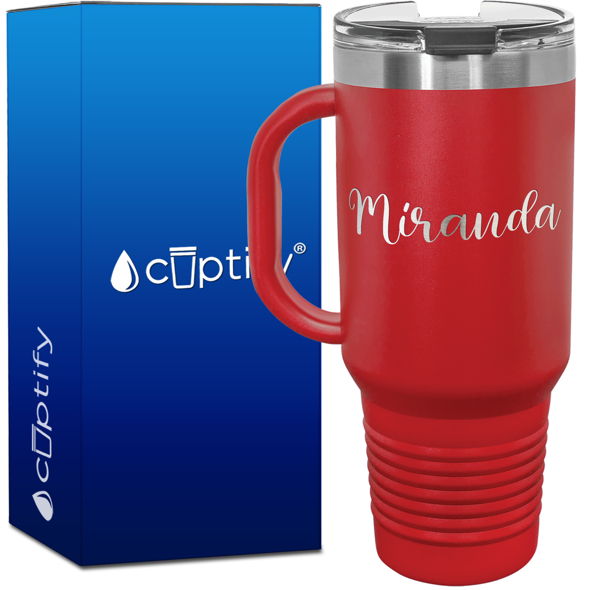 Personalized Miranda Font Style 40oz Personalized Travel Mug