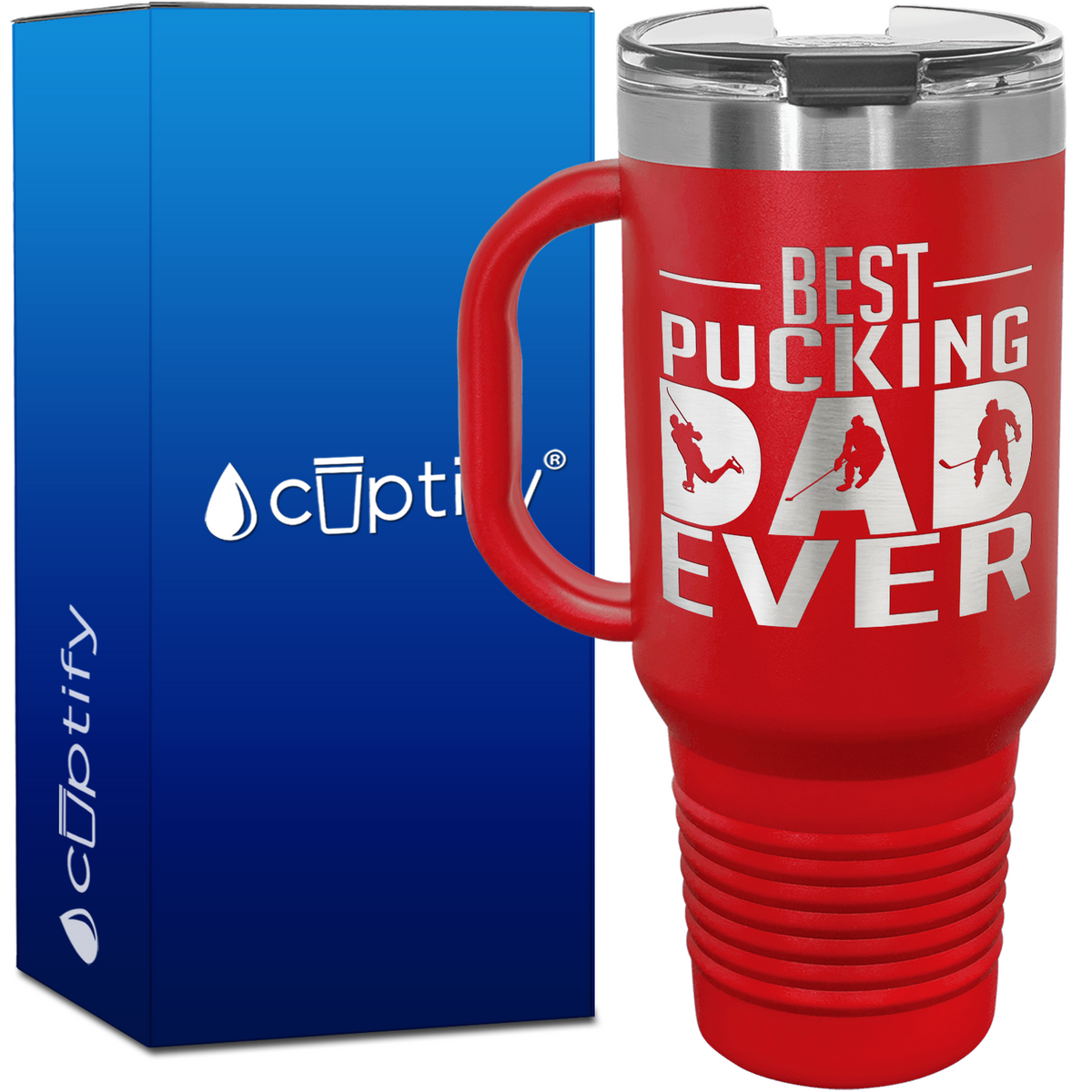 Best Pucking Dad Ever 40oz Hockey Travel Mug
