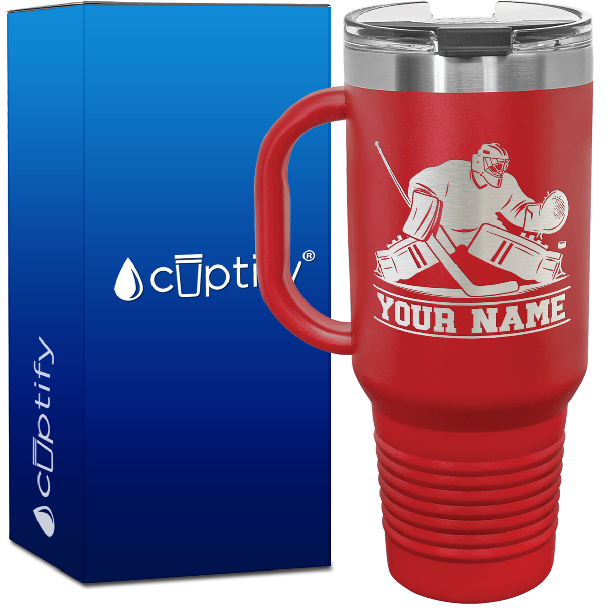 Personalized Hockey Goalie 40oz Travel Mug