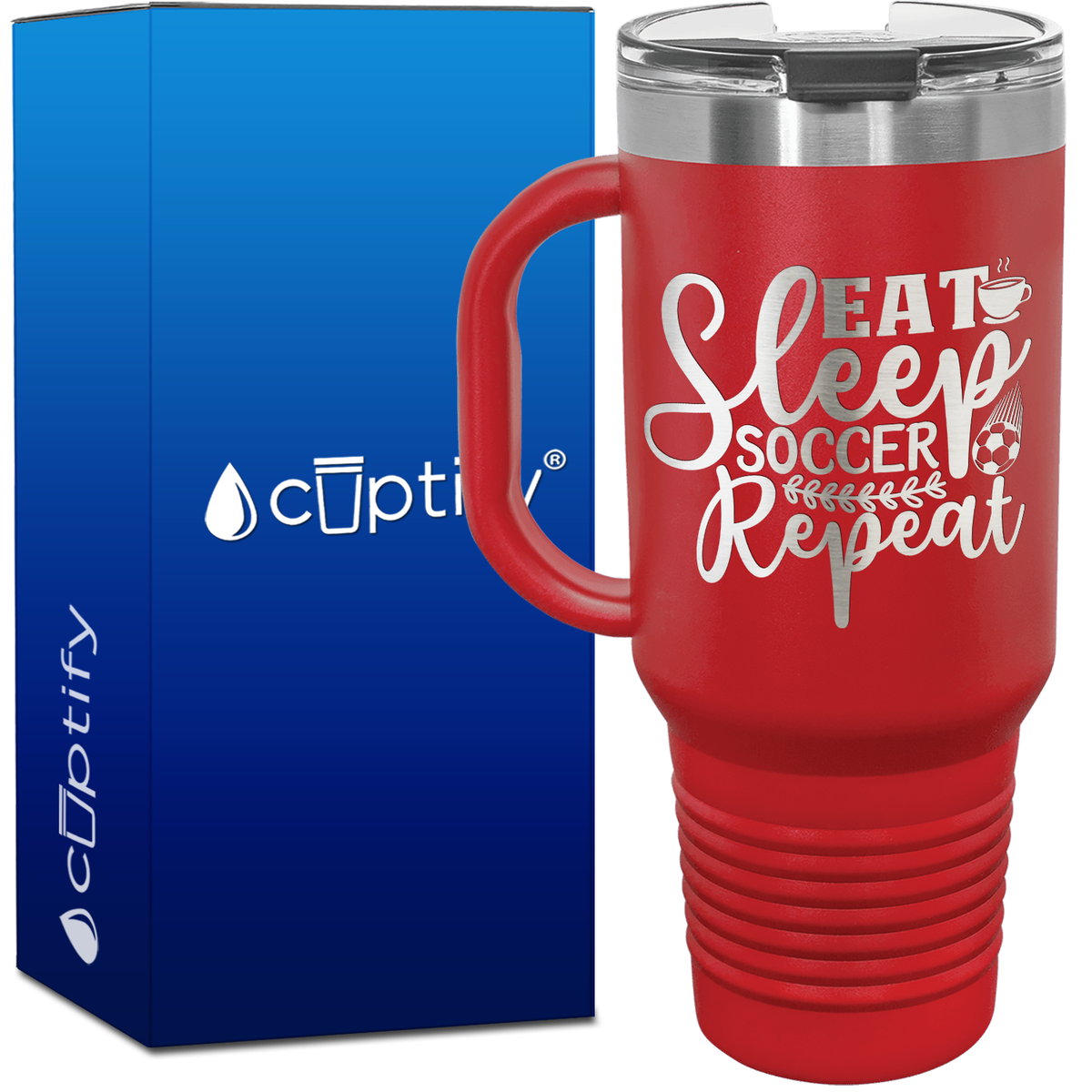 Eat Sleep Soccer Repeat 40oz Soccer Travel Mug