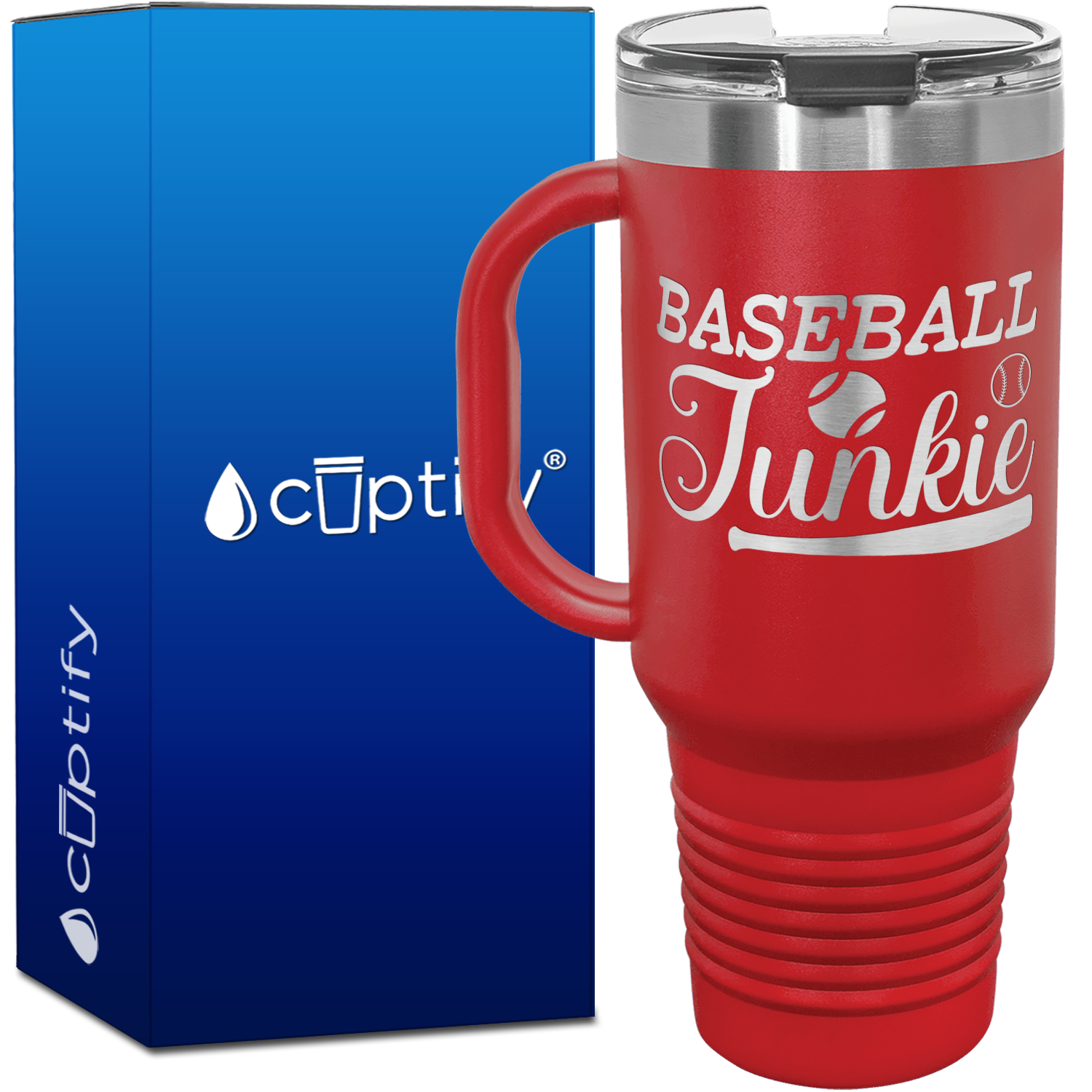 Baseball Junkie 40oz Baseball Travel Mug