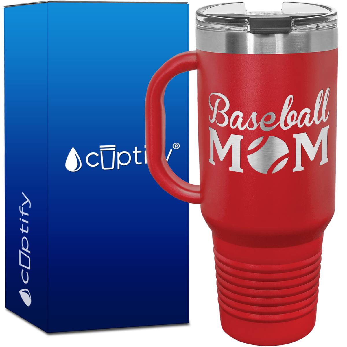 Baseball Mom 40oz Baseball Travel Mug