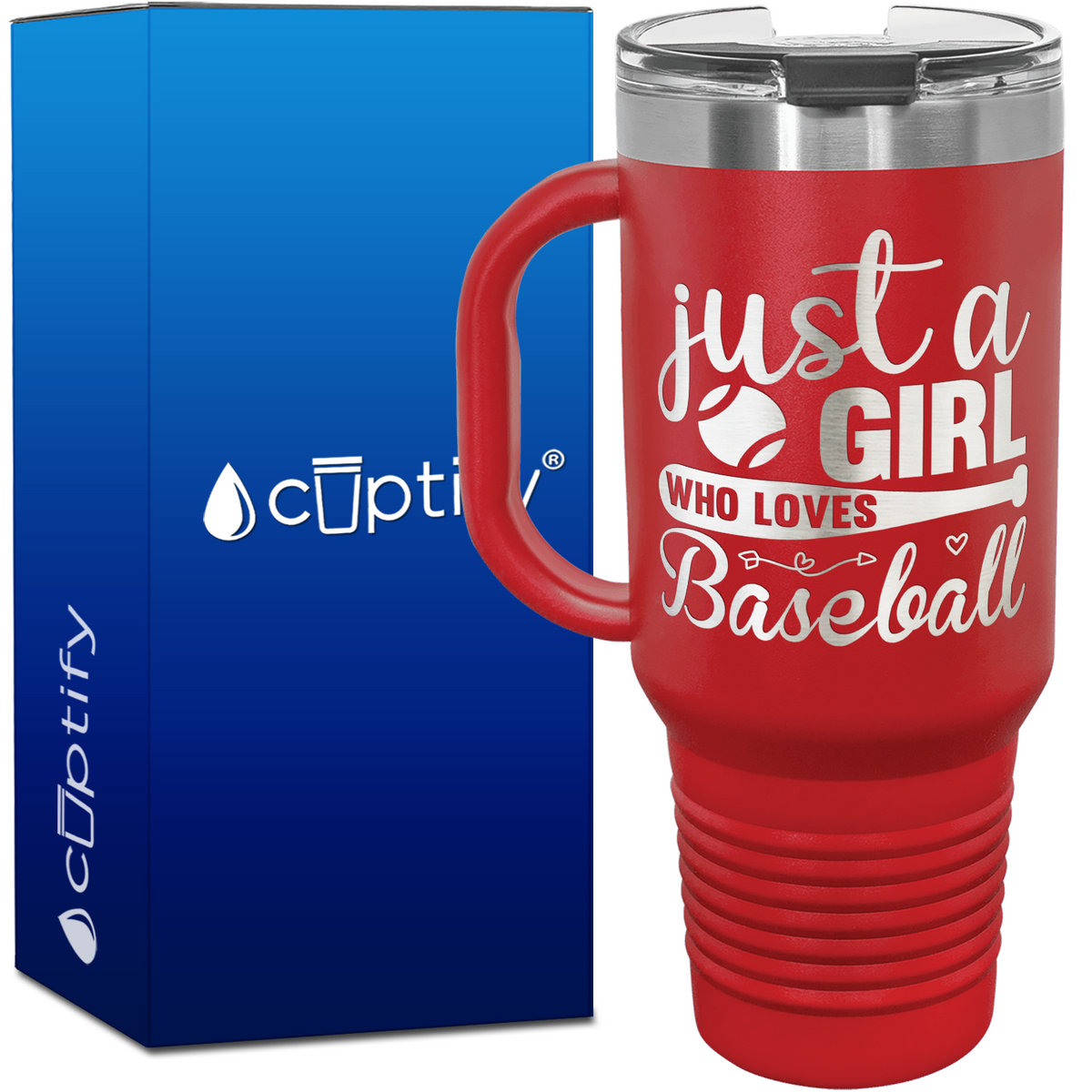 Just a Girl Who Loves Baseball 40oz Baseball Travel Mug