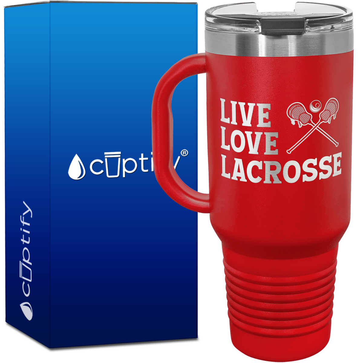Live Love Lacrosse 40oz Lacrosse Travel Mug