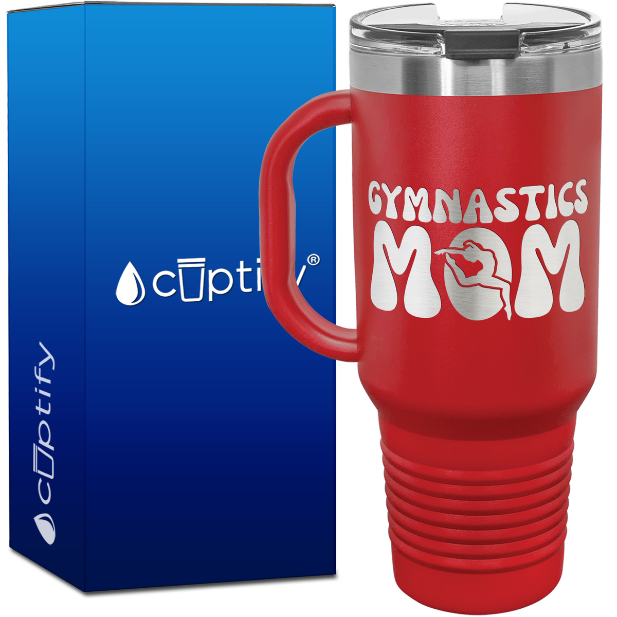 Gymnastics Mom with Silhouette 40oz Gymnastics Travel Mug