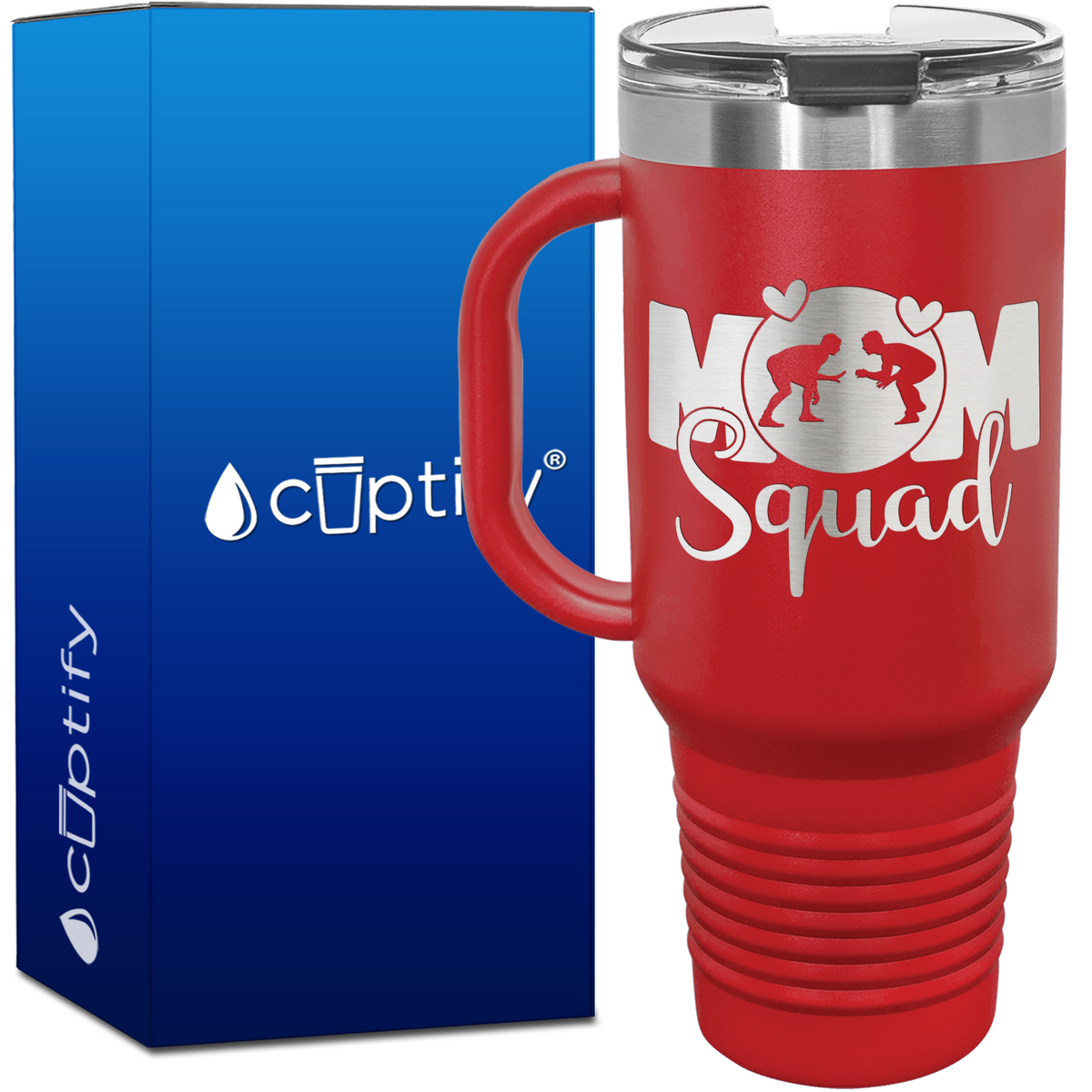 Mom Squad Wrestling 40oz Travel Mug