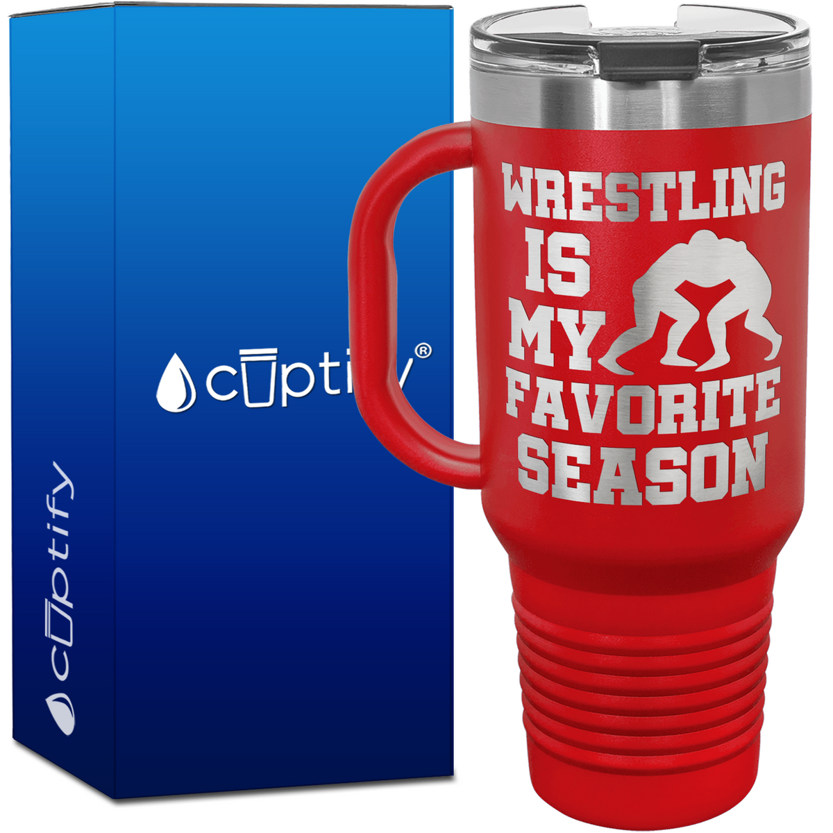 Wrestling is my Favorite Season 40oz Travel Mug