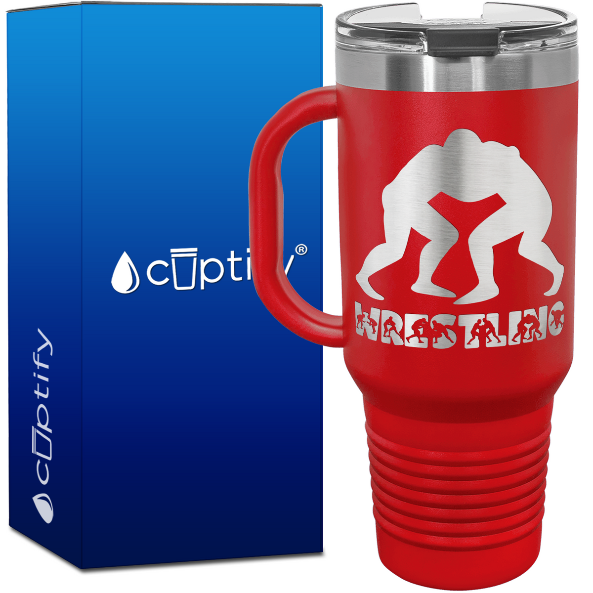Personalized Wrestling 40oz Travel Mug