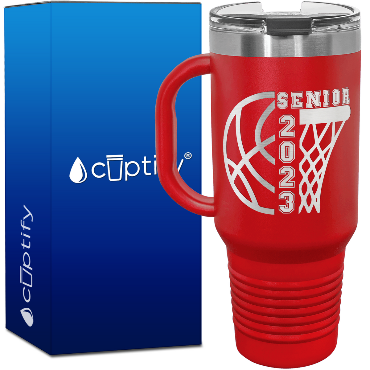 Basketball Senior 40oz Basketball Travel Mug
