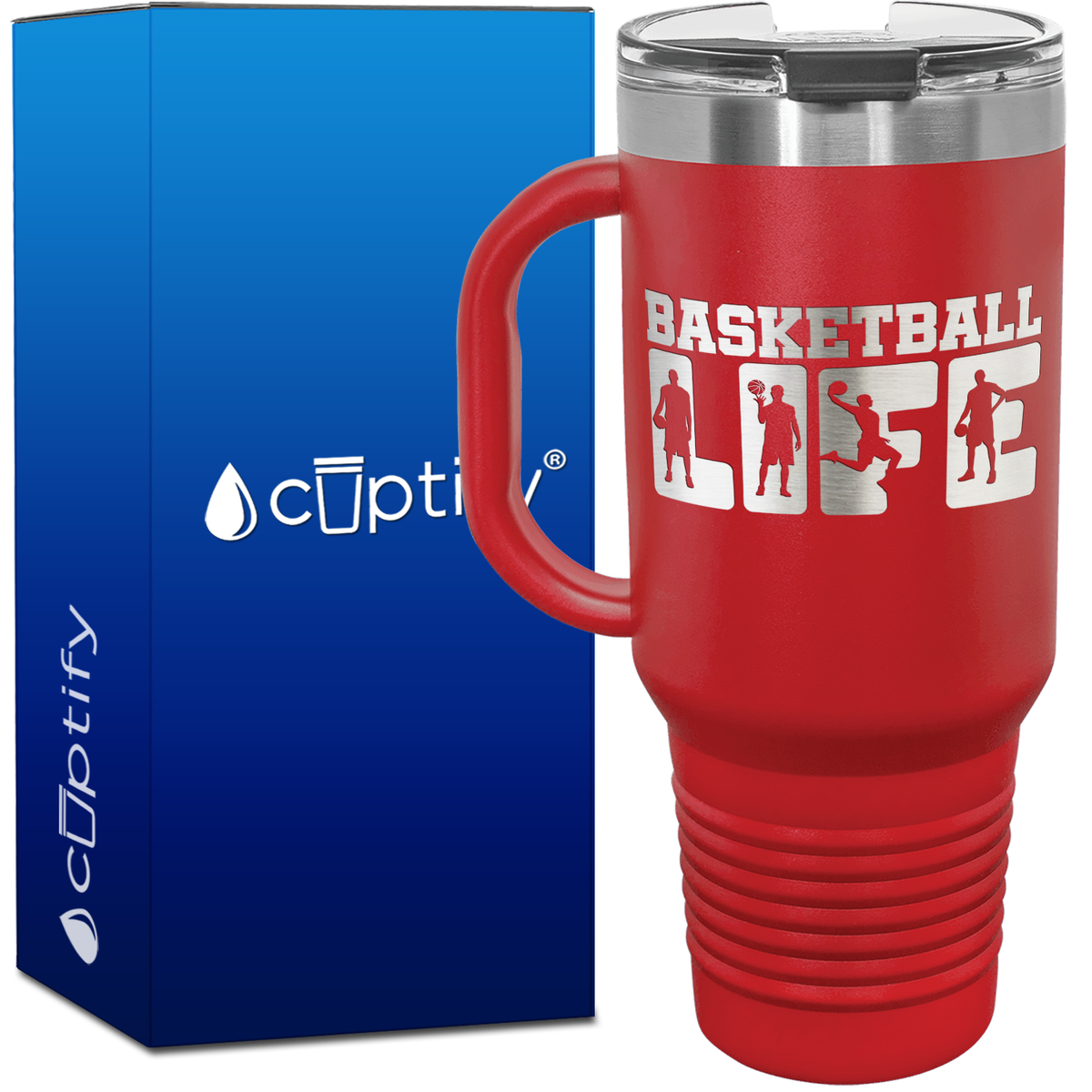 Basketball Life 40oz Basketball Travel Mug
