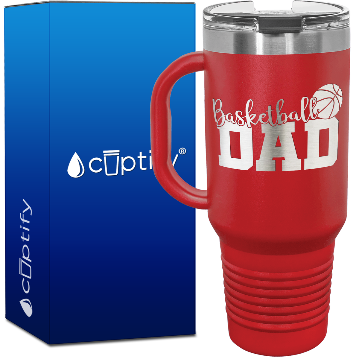 Basketball Dad 40oz Basketball Travel Mug