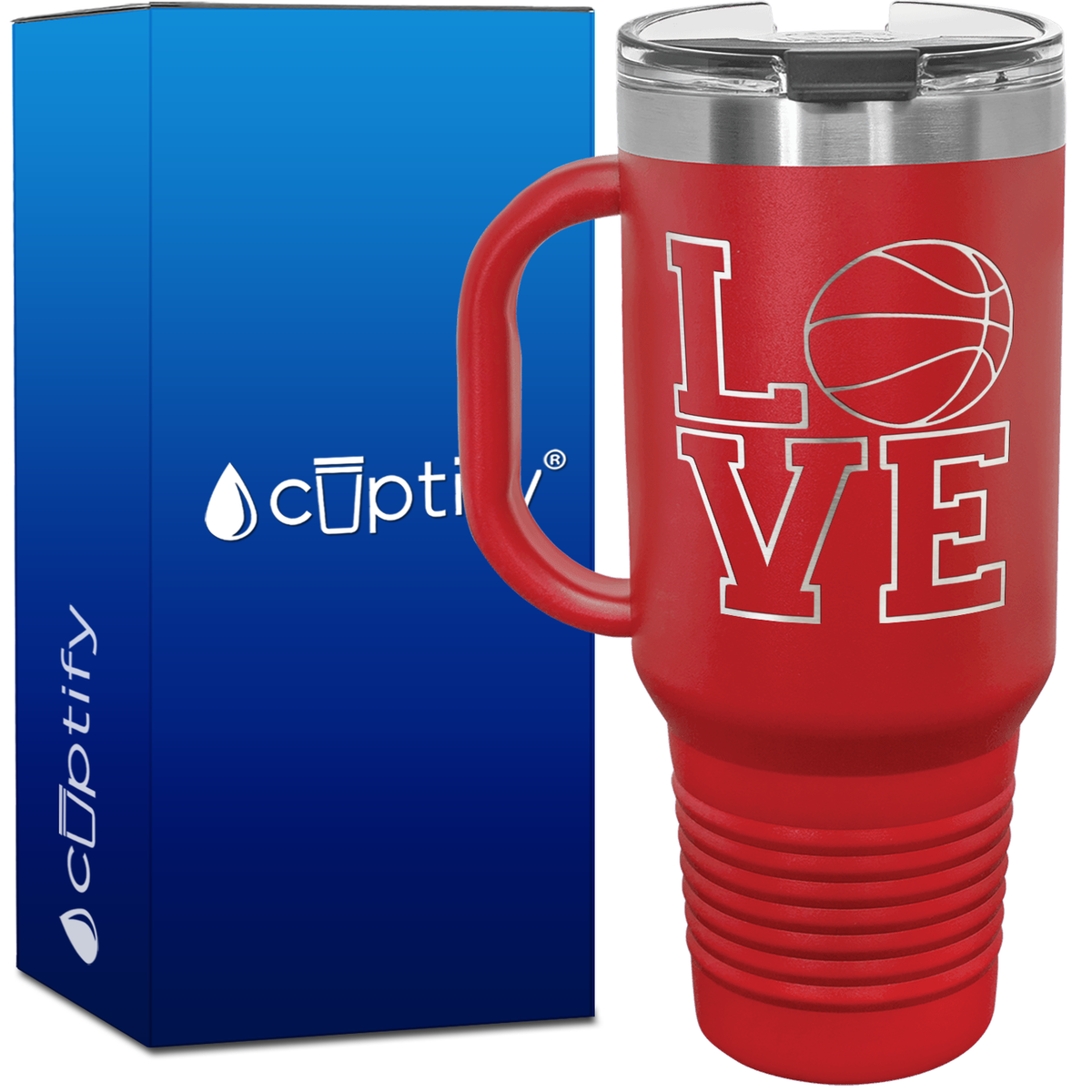 Love Basketball 40oz Basketball Travel Mug