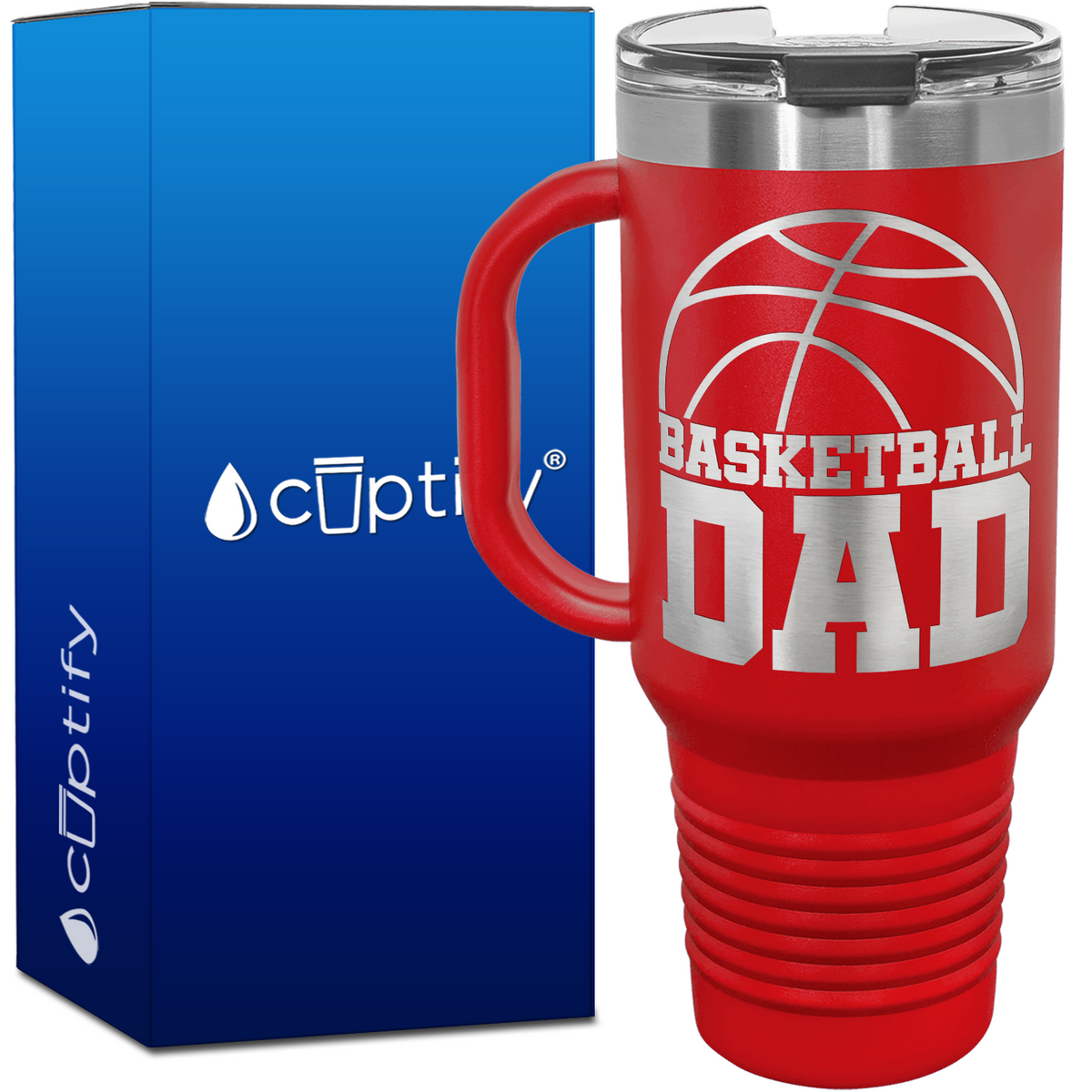 Basketball Dad 40oz Basketball Travel Mug