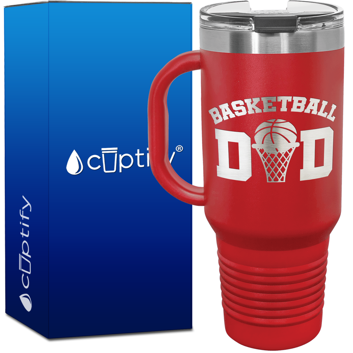 Basketball Dad 40oz Basketball Travel Mug
