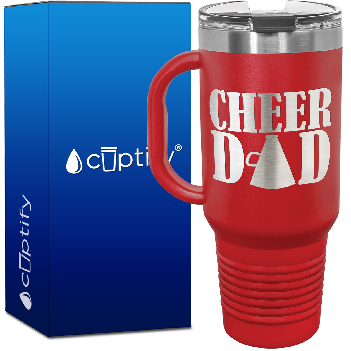 Cheer Dad Megaphone 40oz Cheer Travel Mug