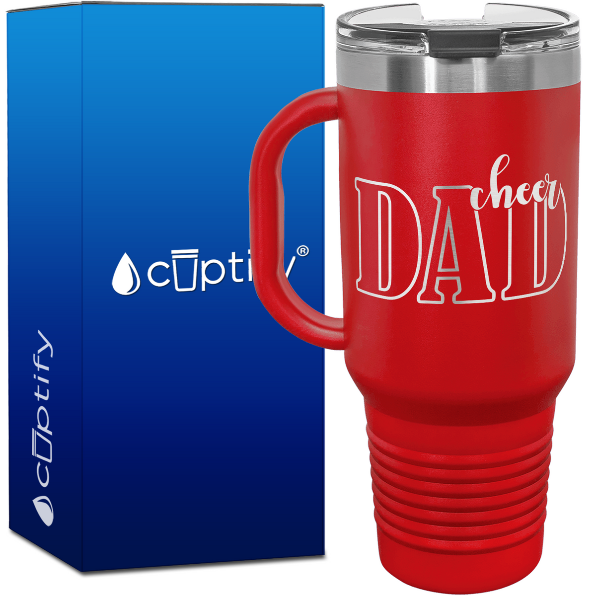 Cheer Dad Outline 40oz Cheer Travel Mug