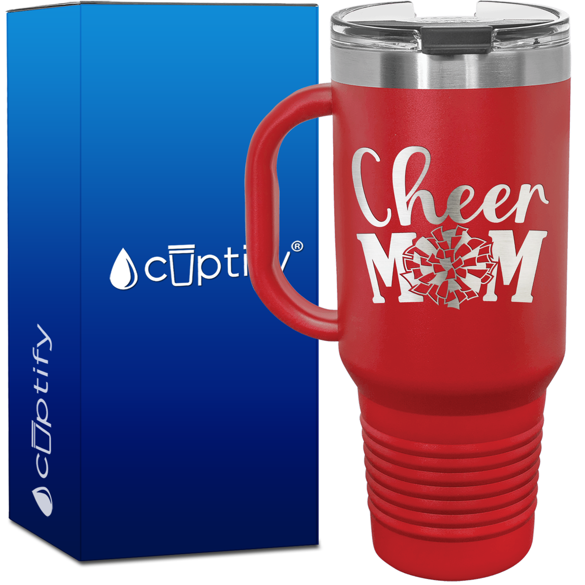 Cheer Mom Pom Pom 40oz Cheer Travel Mug