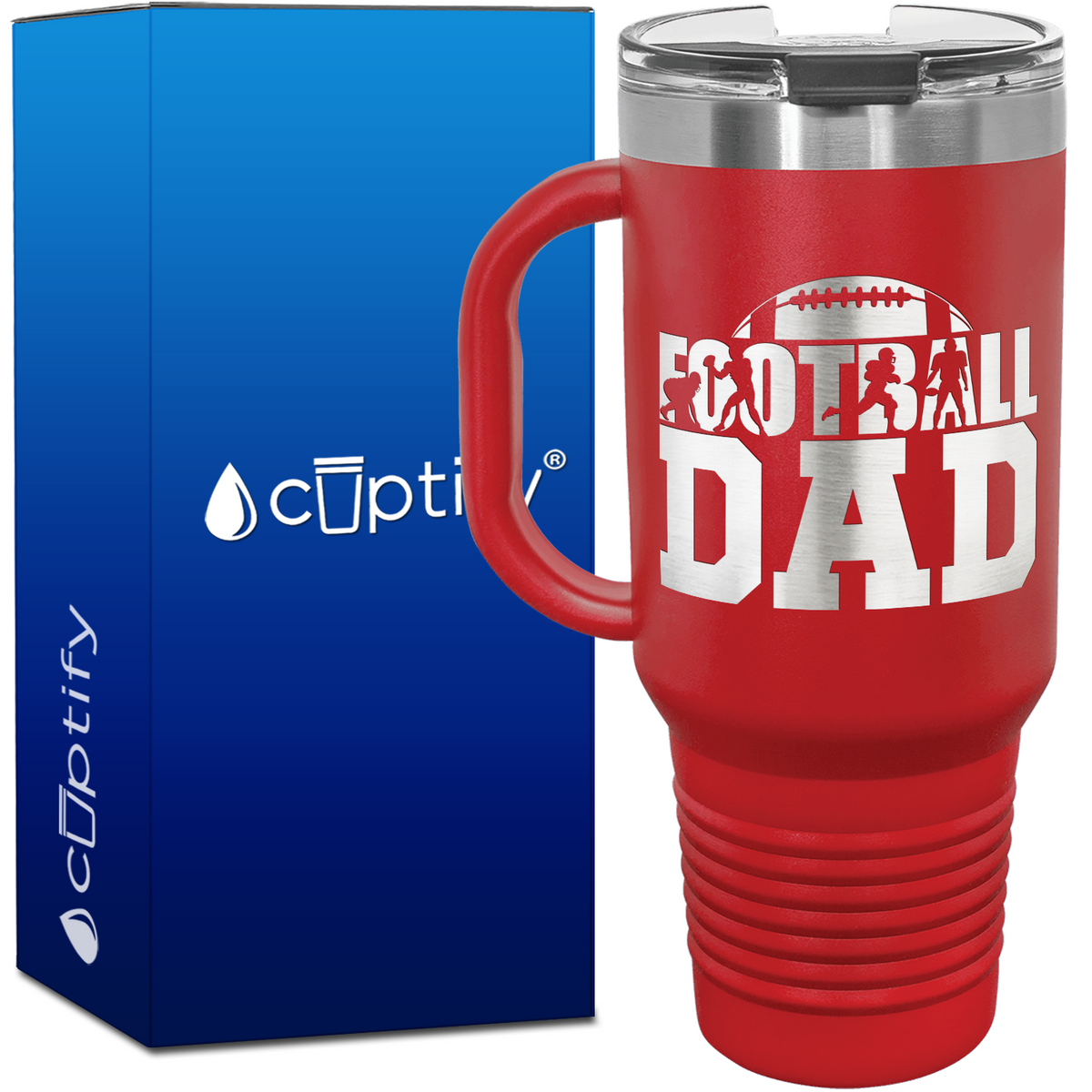 Football Dad 40oz Football Travel Mug