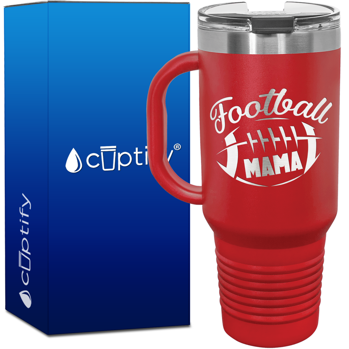 Football Mama 40oz Football Travel Mug