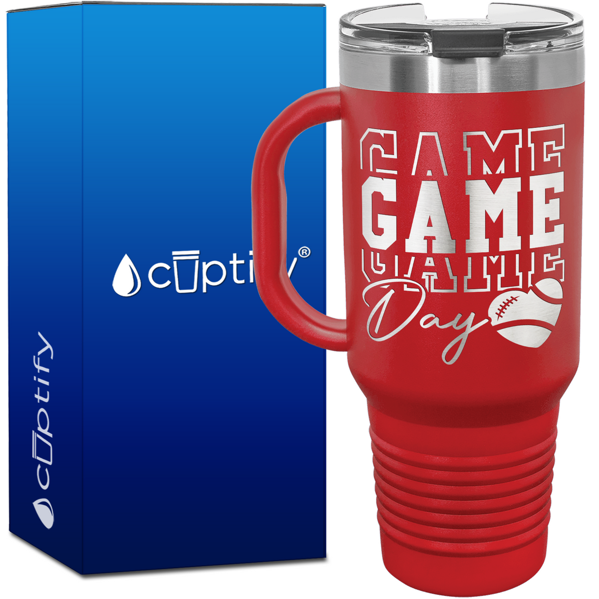 Game Game Game Day Football 40oz Football Travel Mug