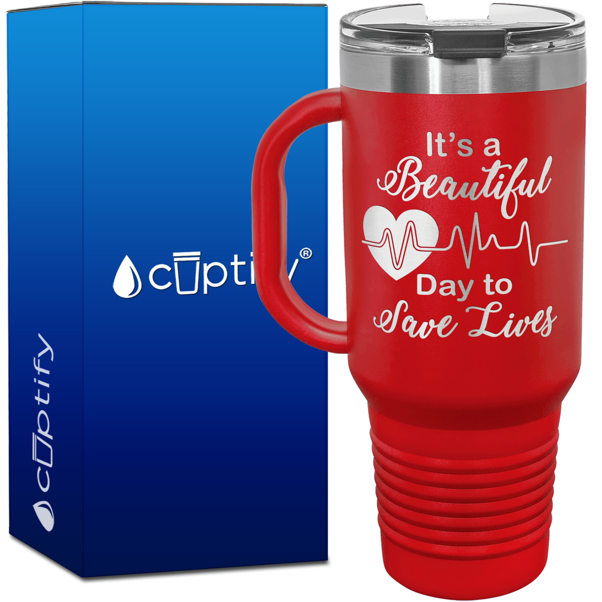 It's a Beautiful Day to Save Lives 40oz Nurse Travel Mug