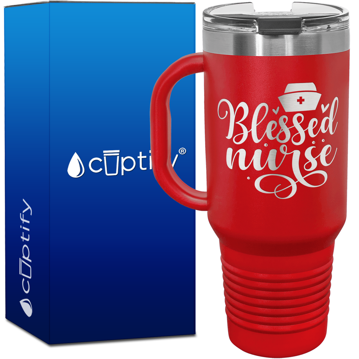 Blessed Nurse Hearts 40oz Nurse Travel Mug