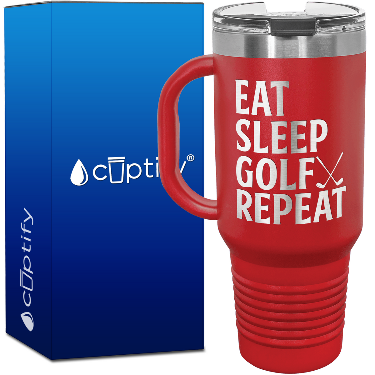 Eat Sleep Golf Repeat Golf Clubs 40oz Golf Travel Mug