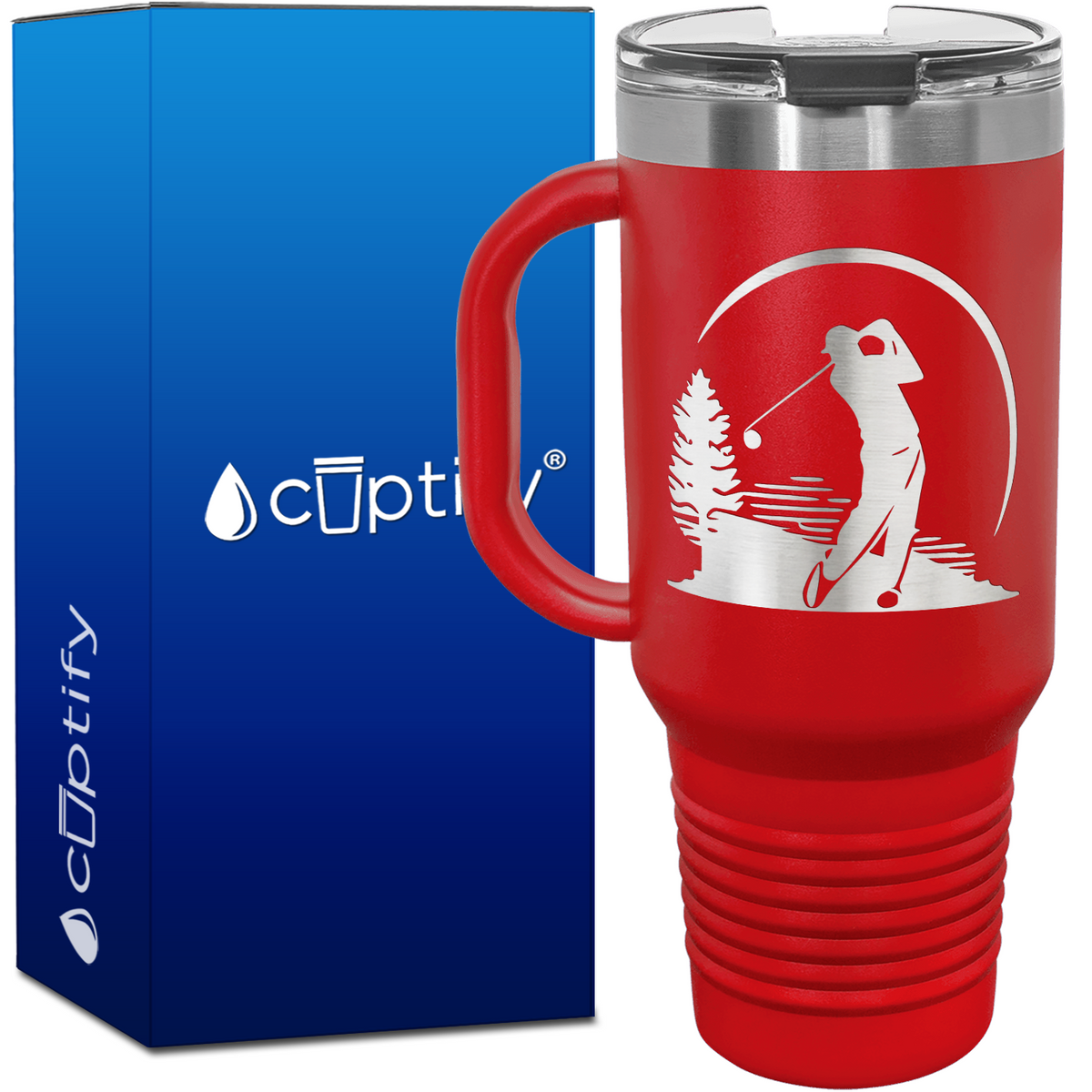 Golfer Silhouette 40oz Golf Travel Mug