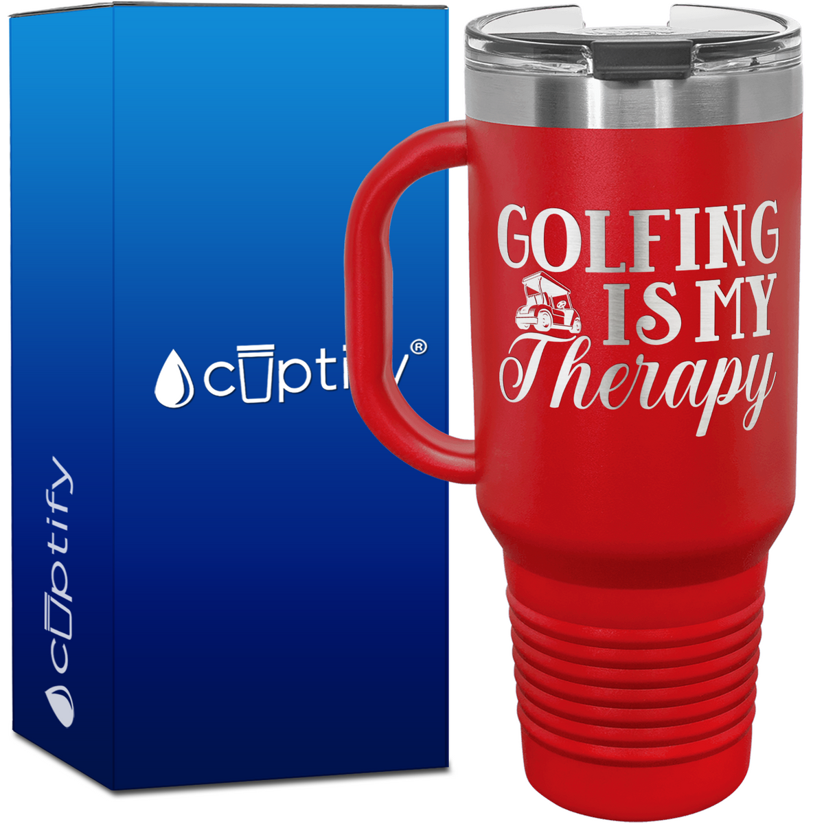 Golfing is My Therapy 40oz Golf Travel Mug