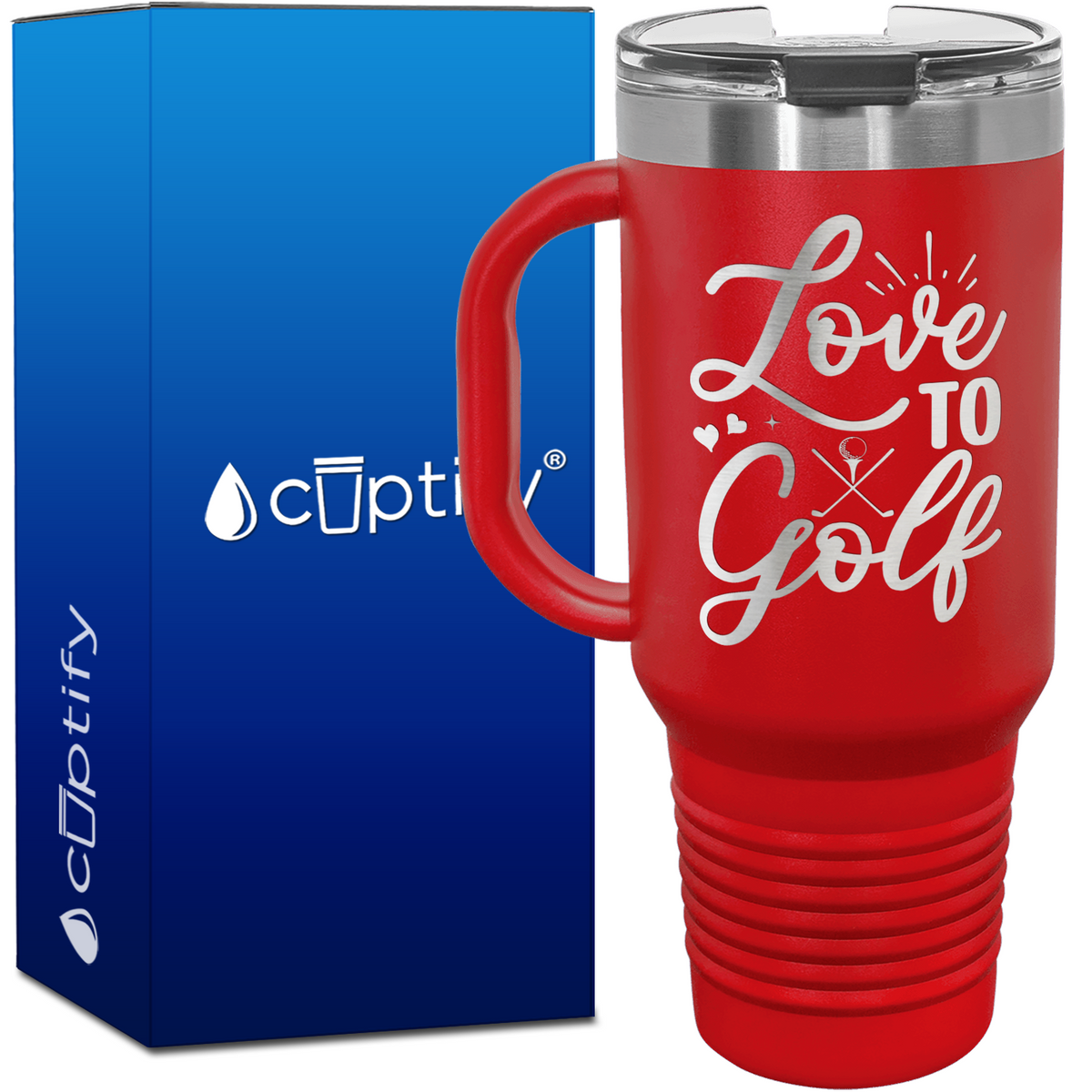 Love to Golf Heart 40oz Golf Travel Mug