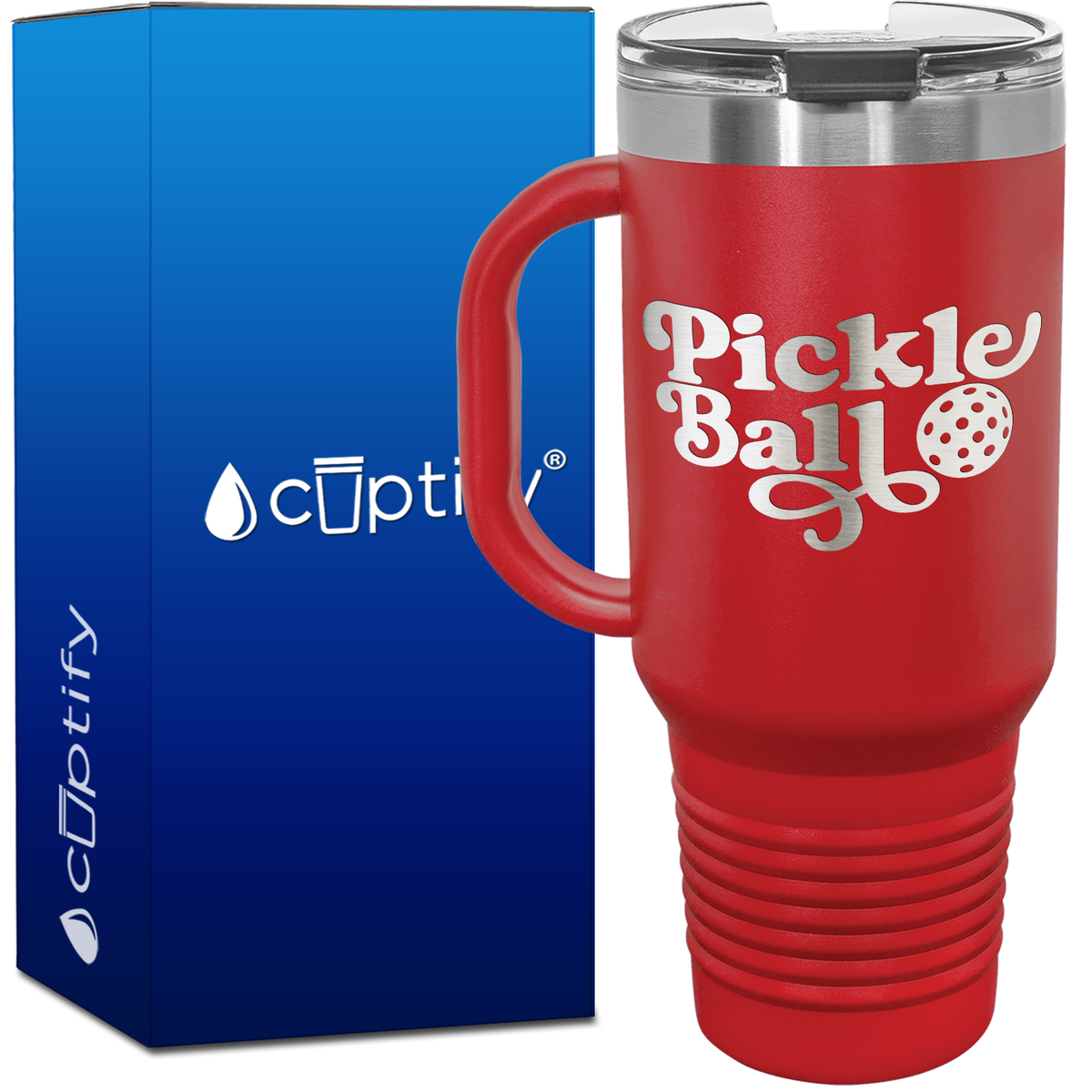 Pickleball Groovy 40oz Pickleball Travel Mug