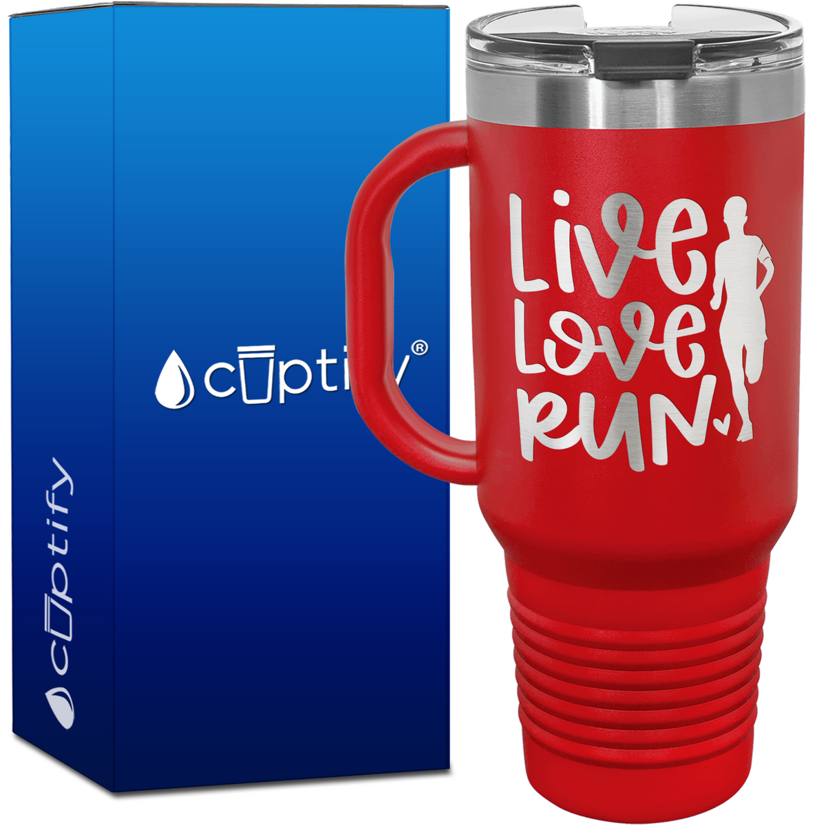 Live Love Run with Silhouette 40oz Running Travel Mug