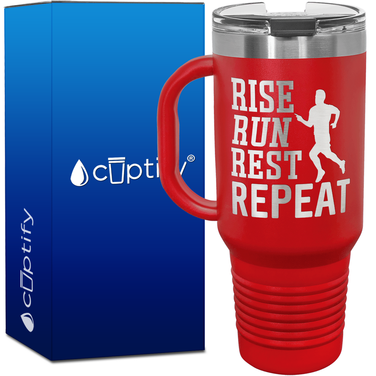 Rise Run Rest Repeat 40oz Running Travel Mug