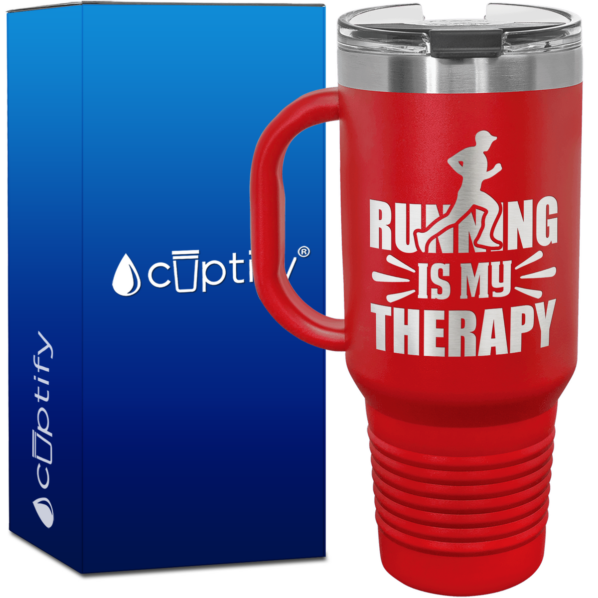 Running is my Therapy 40oz Running Travel Mug