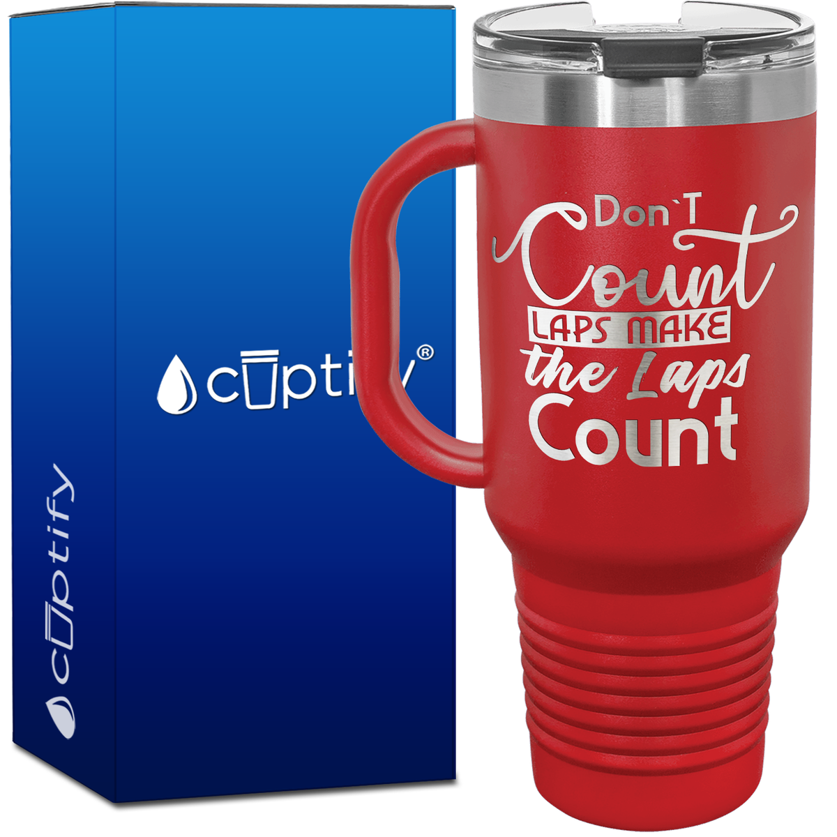 Don't Count Laps Make the Laps Count 40oz Swimming Travel Mug
