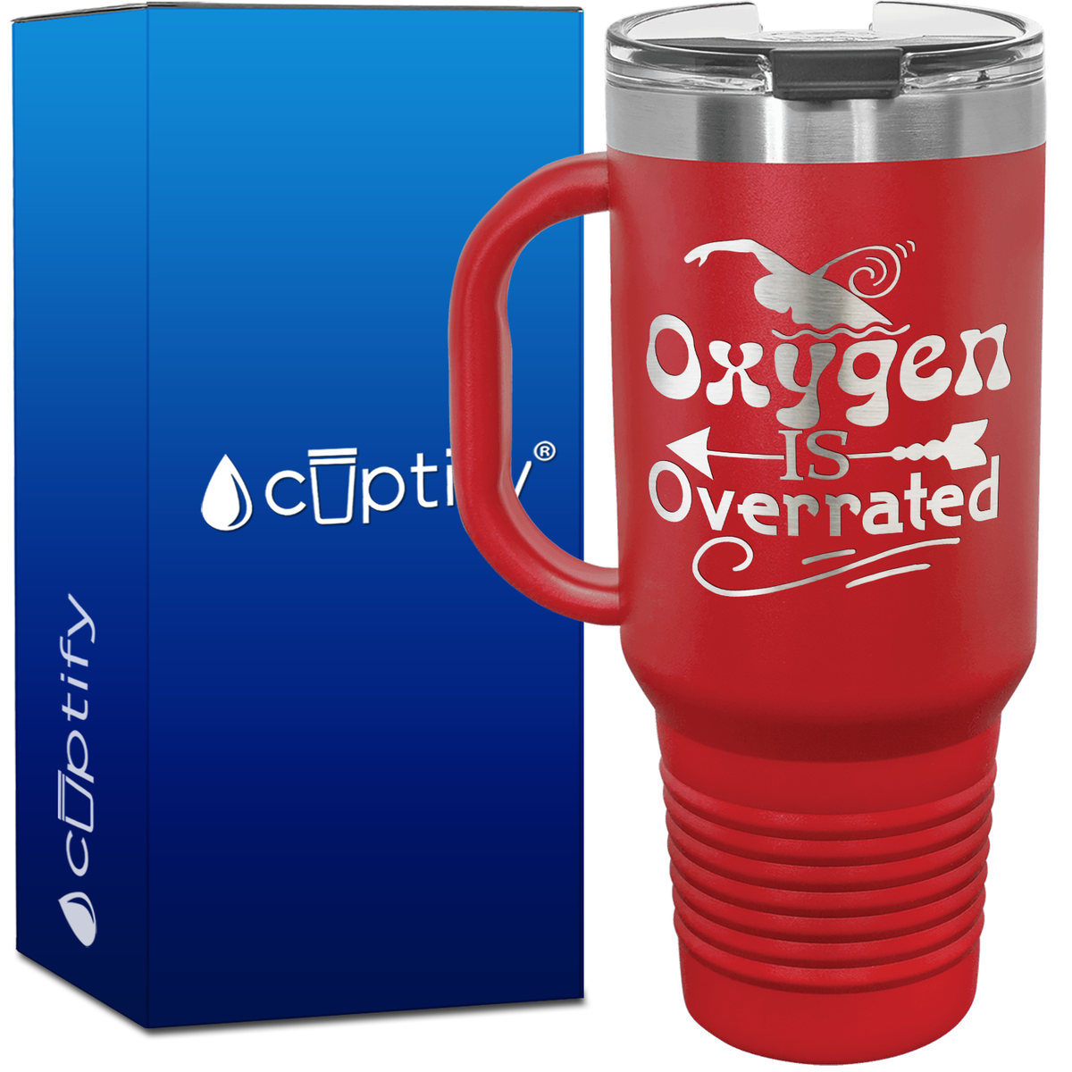 Oxygen is Overrated Swimming 40oz Swimming Travel Mug